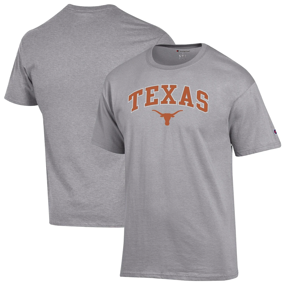 Men's Champion Heather Gray Texas Longhorns Arch Over Logo T-Shirt