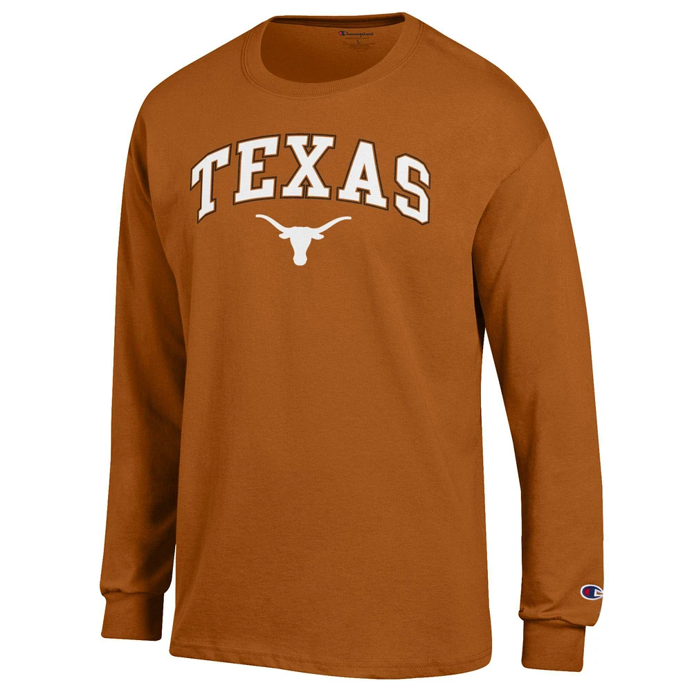 Men's Champion Texas Longhorns Arch Over Logo Long Sleeve T-Shirt