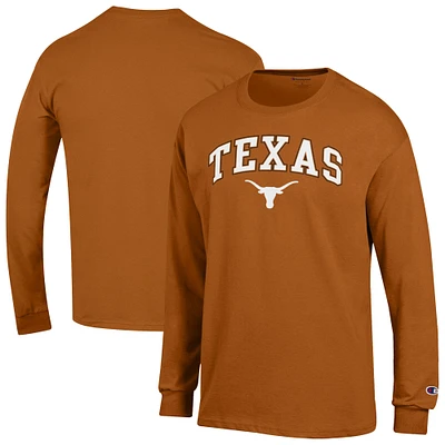 Men's Champion Texas Longhorns Arch Over Logo Long Sleeve T-Shirt