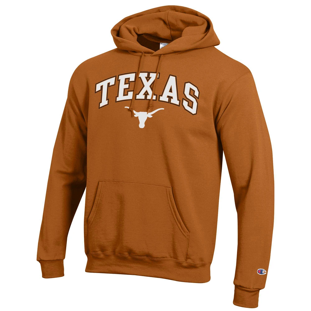 Men's Champion  Texas Orange Longhorns Arch Over Logo Pullover Hoodie
