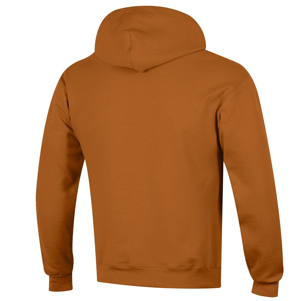 Men's Champion  Texas Orange Longhorns Arch Over Logo Pullover Hoodie