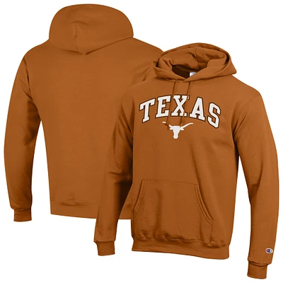 Men's Champion  Texas Orange Longhorns Arch Over Logo Pullover Hoodie