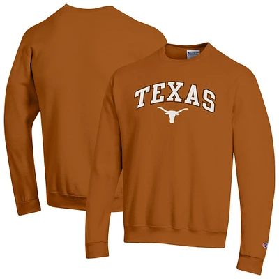 Men's Champion  Texas Orange Longhorns Arch Over Logo Pullover Sweatshirt