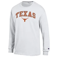 Men's Champion  White Texas Longhorns Arch Over Logo Long Sleeve T-Shirt