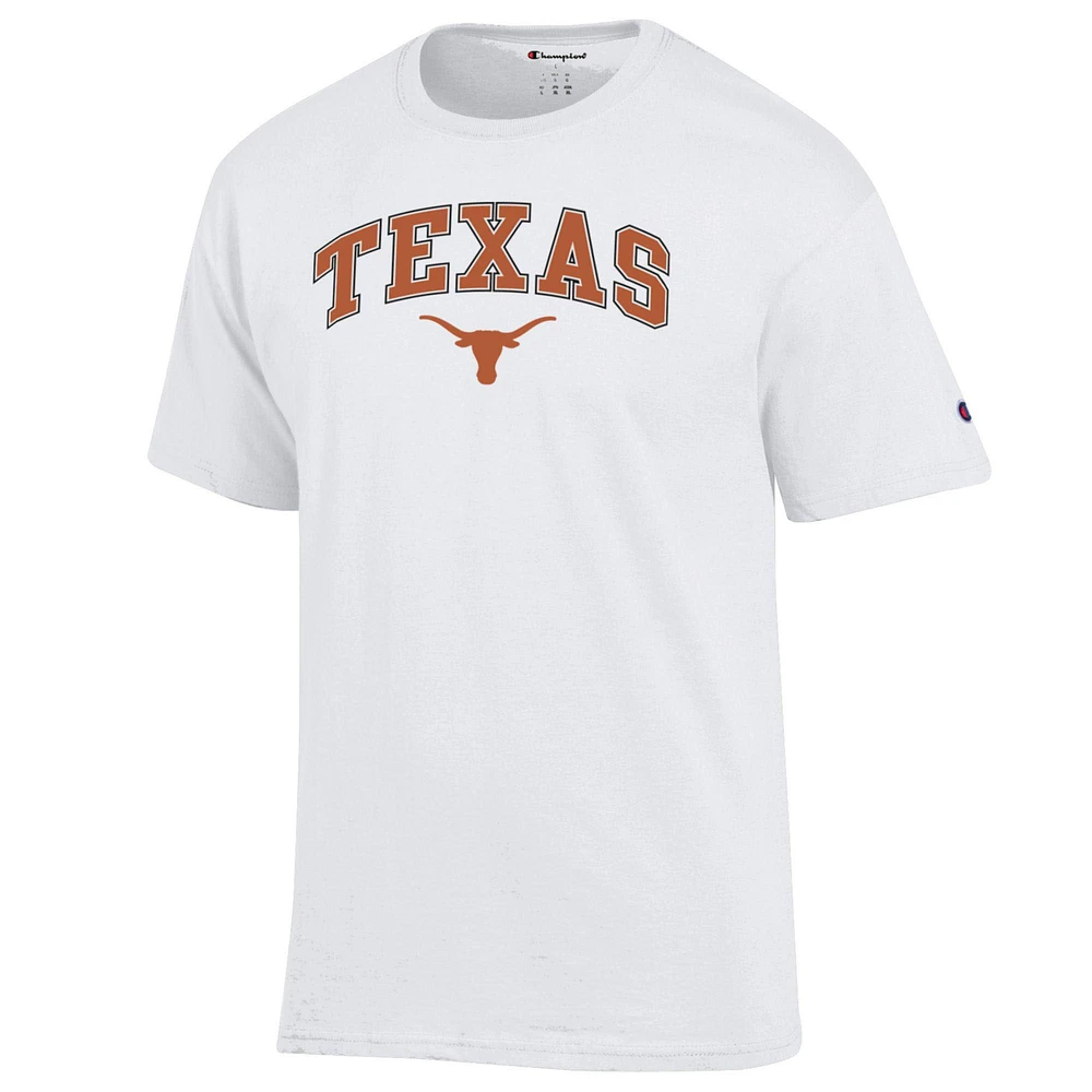 Men's Champion  White Texas Longhorns Arched Logo T-Shirt