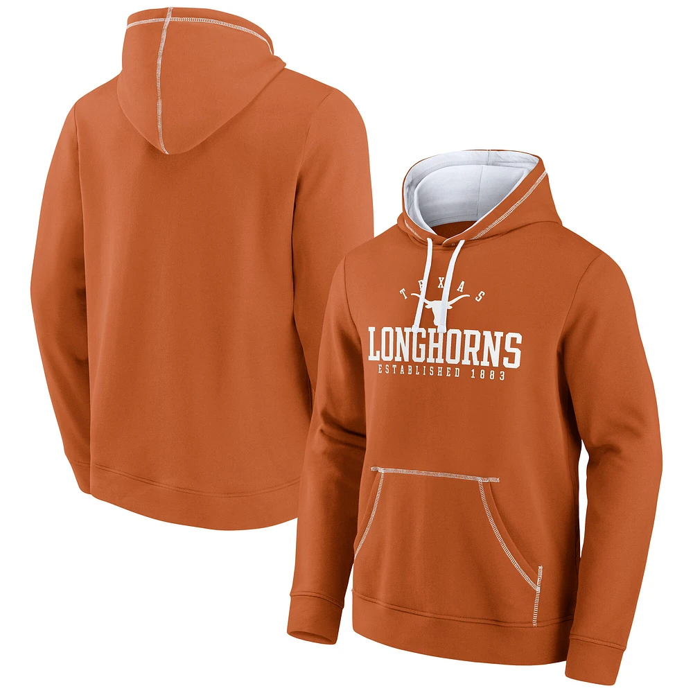 Men's Fanatics  Burnt Orange Texas Longhorns Fleece Pullover Hoodie