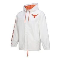Men's Mitchell & Ness  White Texas Longhorns Coaches Full-Snap Hoodie Jacket