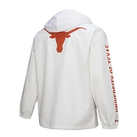 Men's Mitchell & Ness  White Texas Longhorns Coaches Full-Snap Hoodie Jacket