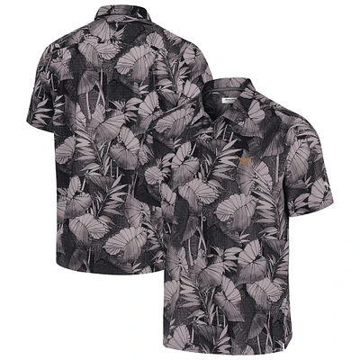 Men's Tommy Bahama  Black Texas Longhorns Coast Nuevo Fronds Camp Button-Up Top