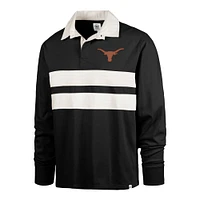 Men's '47 Black Texas Longhorns Clubhouse Knox Thames Long Sleeve Rugby Polo