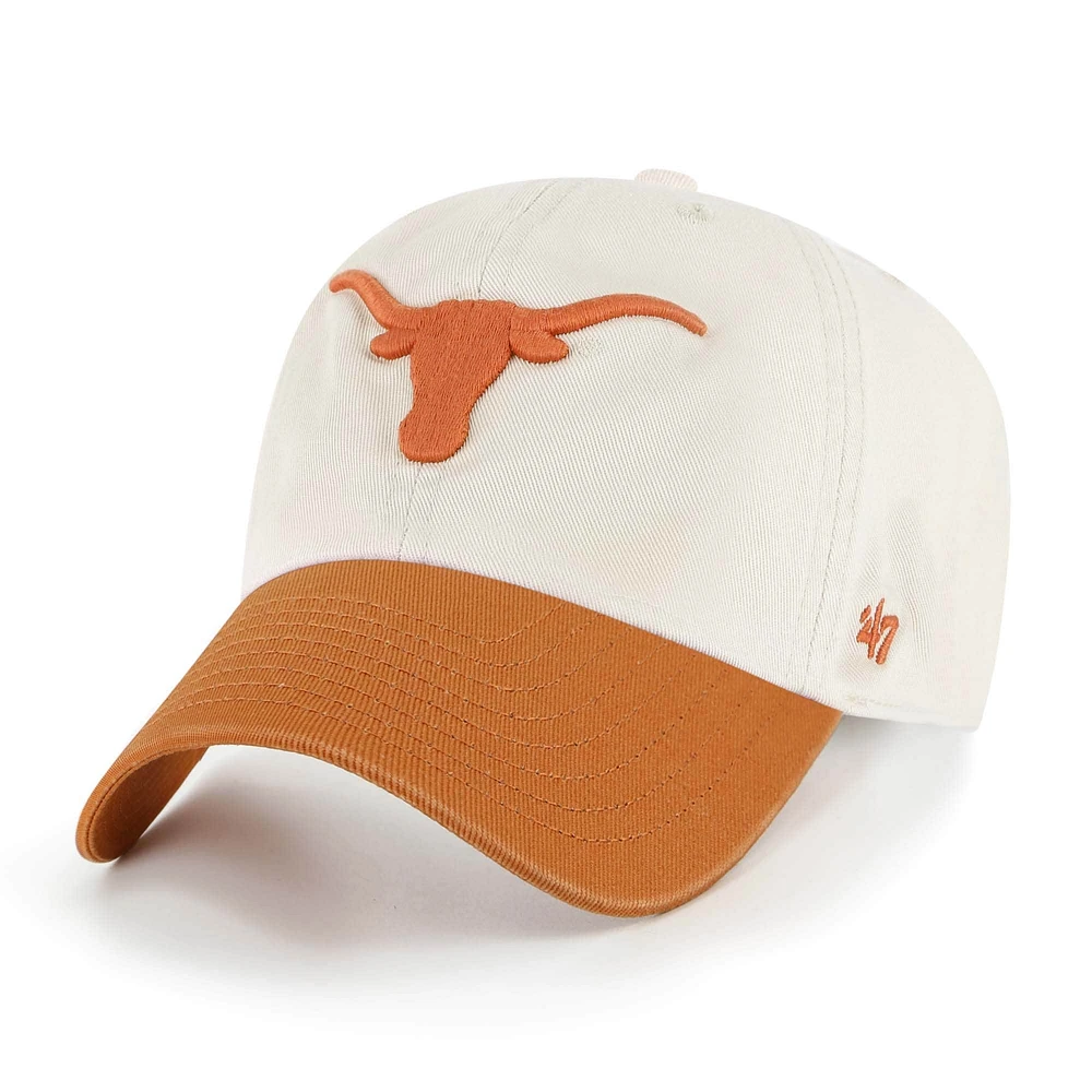 Men's '47 Cream Texas Longhorns Grand Stand Clean Up Adjustable Hat