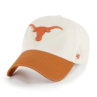 Men's '47 Cream Texas Longhorns Grand Stand Clean Up Adjustable Hat