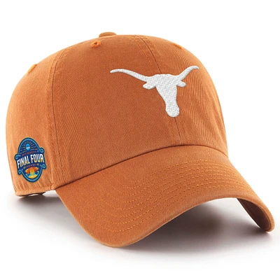 Casquette ajustable Texas Orange 47 Texas Longhorns 2025 du tournoi de basketball féminin NCAA March Madness Final Four Clean Up