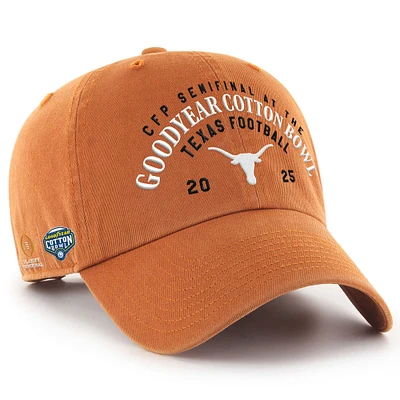 Men's '47 Texas Orange Texas Longhorns College Football Playoff 2025 Cotton Bowl Clean Up Adjustable Hat