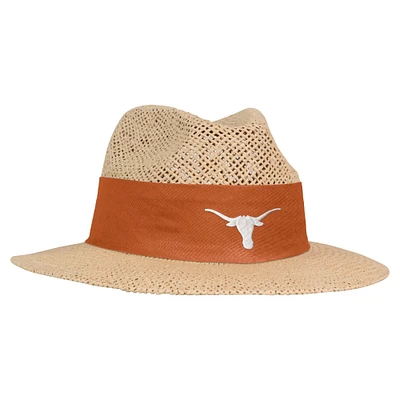Chapeau en paille Ahead Texas Longhorns Wellington Gambler pour hommes