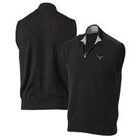 Men's Black Texas Longhorns Forty Acres Alpaca Half-Zip Vest