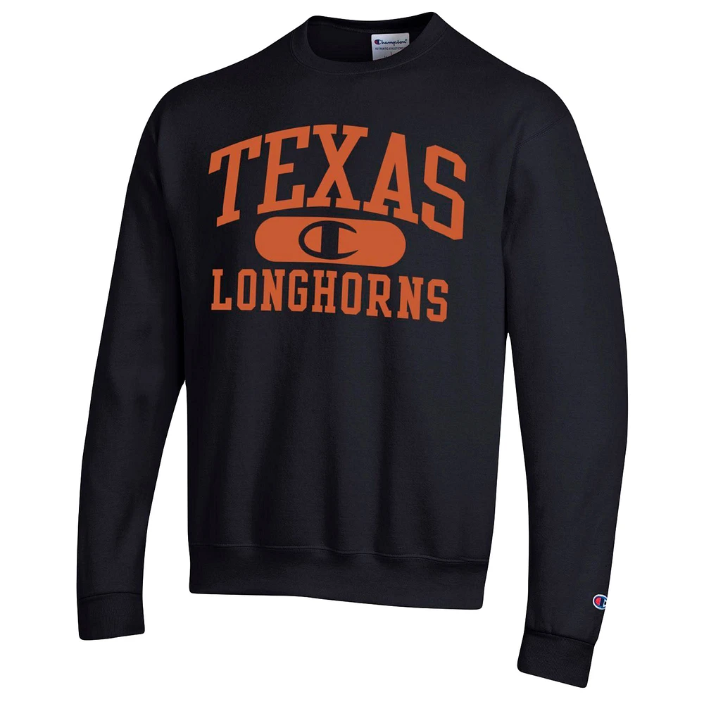 Sweat-shirt Champion noir Texas Longhorns Arch Pill pour hommes