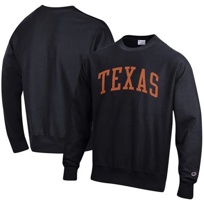 Men's Champion Black Texas Longhorns Arch Reverse Weave Pullover Sweatshirt