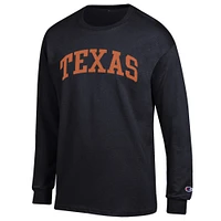Men's Champion  Black Texas Longhorns Basic Arch Long Sleeve T-Shirt