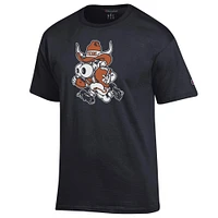 T-shirt noir champion des Texas Longhorns Bevo pour homme