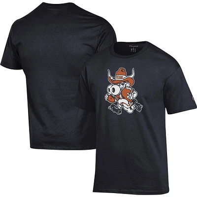 Men's Champion  Black Texas Longhorns Bevo T-Shirt