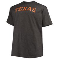 Men's Champion Heathered Charcoal Texas Longhorns Big & Tall Arch Team Logo T-Shirt