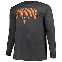 Men's Champion Texas Heather Charcoal Longhorns Big & Tall Arch Long Sleeve T-Shirt