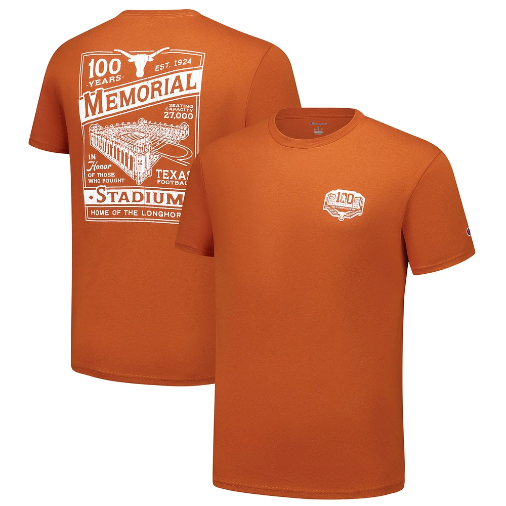 T-shirt orange Texas Longhorns Champion pour hommes 100 ans de DKR