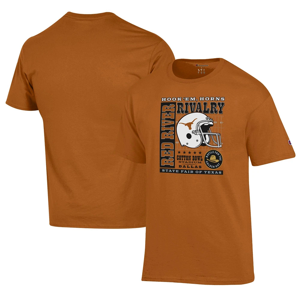 T-shirt orange Texas Longhorns Red River Rivalry pour homme avec slogan du champion