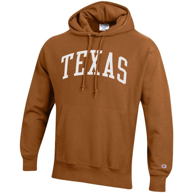 Champion Texas Orange Longhorns Team Arch Reverse Weave Pull à capuche pour hommes