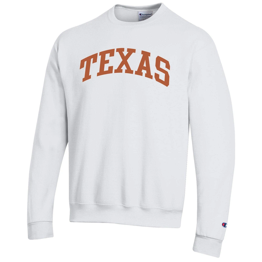 Men's Champion  White Texas Longhorns Basic Arch Fleece Pullover Sweatshirt