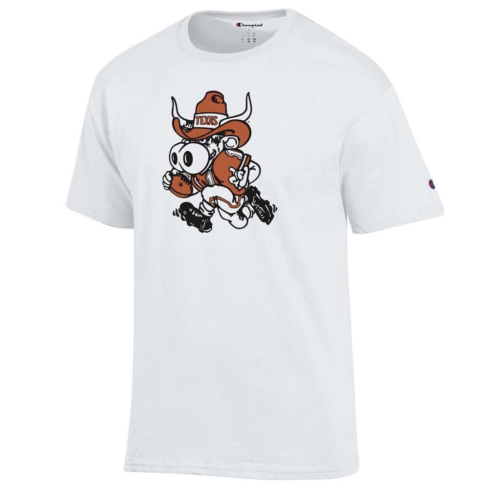 T-shirt blanc champion des Texas Longhorns Bevo pour homme