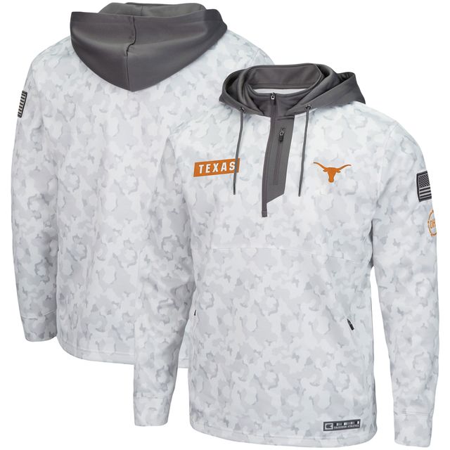 Sweat à capuche zippé pour homme Colosseum Arctic Camo Texas Longhorns OHT Military Appreciation