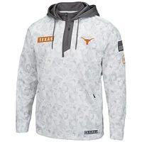 Men's Colosseum Arctic Camo Texas Longhorns OHT Military Appreciation Quarter-Zip Hoodie