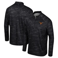 Men's Colosseum Black Texas Longhorns Carson Raglan Quarter-Zip Jacket