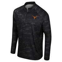 Men's Colosseum Black Texas Longhorns Carson Raglan Quarter-Zip Jacket
