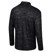 Men's Colosseum Black Texas Longhorns Carson Raglan Quarter-Zip Jacket
