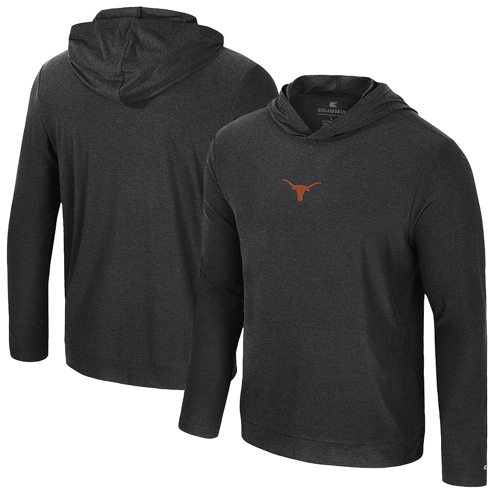 Men's Colosseum Black Texas Longhorns Long Sleeve T-Shirt Hoodie
