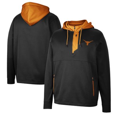 Men's Colosseum Black Texas Longhorns Luge 3.0 Quarter-Zip Hoodie