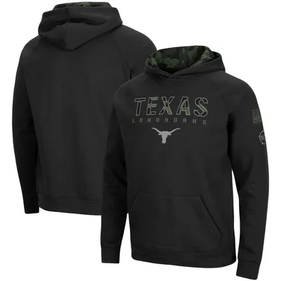 Texas Longhorns Colosseum OHT Military Appreciation Raglan Pullover Hoodie - Black