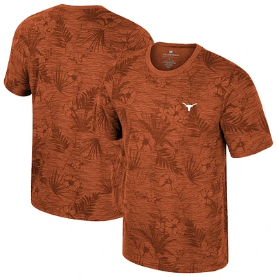 T-shirt à imprimé floral orange brûlé Texas Longhorns pour homme Colosseum