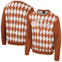 Sweat-shirt à col roulé orange brûlé Texas Longhorns The Dealio Argyle pour homme