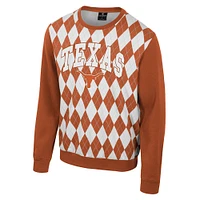 Sweat-shirt à col roulé orange brûlé Texas Longhorns The Dealio Argyle pour homme
