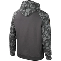 Men's Colosseum Charcoal Texas Longhorns OHT Military Appreciation Camo Raglan Pullover Hoodie