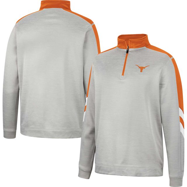 Veste à quart de zip en polaire Texas Longhorns Bushwood gris Colosseum/orange pour hommes