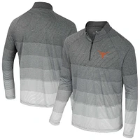 Men's Colosseum  Gray Texas Longhorns AI Striped Mesh Quarter-Zip Raglan Windshirt