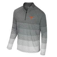 Men's Colosseum  Gray Texas Longhorns AI Striped Mesh Quarter-Zip Raglan Windshirt