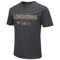 Men's Colosseum Heather Black Texas Longhorns Big & Tall OHT Military Appreciation Playbook T-Shirt