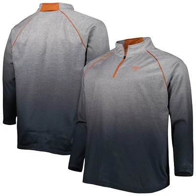 Men's Colosseum Heather Gray Texas Longhorns Sitwell Raglan Quarter-Zip Jacket