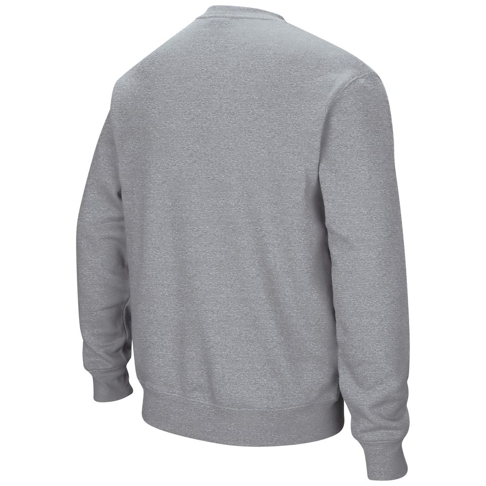 Men's Colosseum Heathered Gray Texas Longhorns Arch & Logo Pullover Sweatshirt